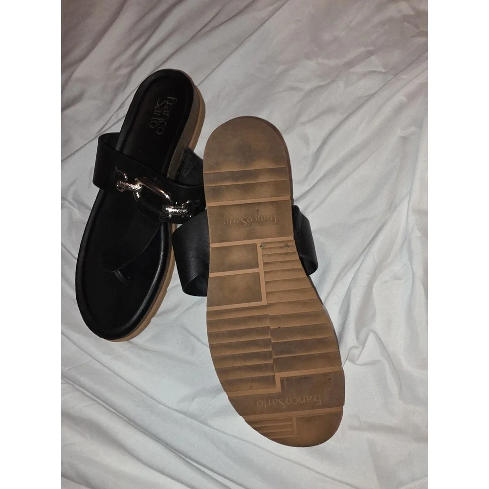 Franco Sarto Brielle Sandals With Gold Tone Hardware And Leather Uppers. Size...